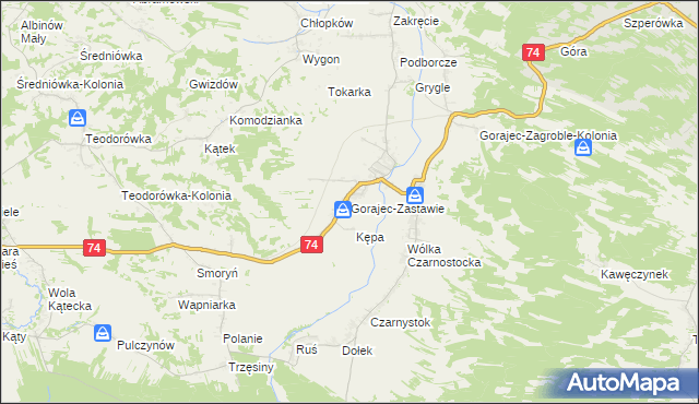 mapa Gorajec-Zastawie, Gorajec-Zastawie na mapie Targeo