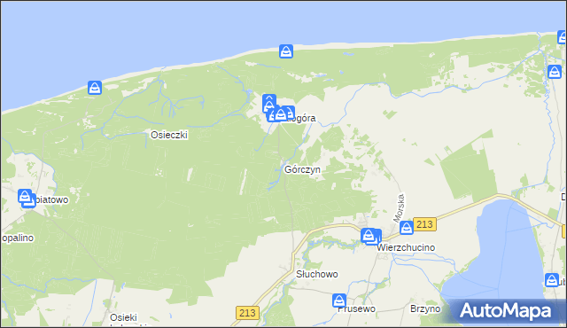 mapa Górczyn gmina Krokowa, Górczyn gmina Krokowa na mapie Targeo