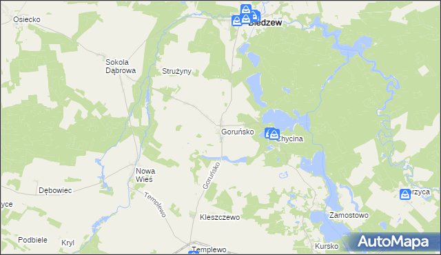 mapa Goruńsko, Goruńsko na mapie Targeo