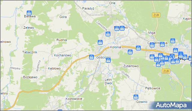 mapa Gościcino, Gościcino na mapie Targeo
