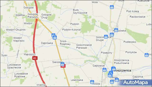 mapa Gościmowice Pierwsze, Gościmowice Pierwsze na mapie Targeo