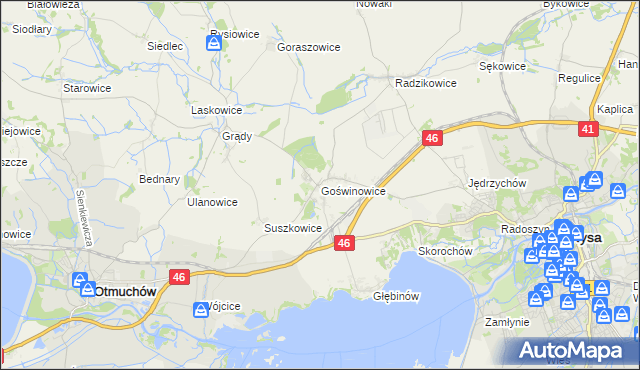 mapa Goświnowice, Goświnowice na mapie Targeo