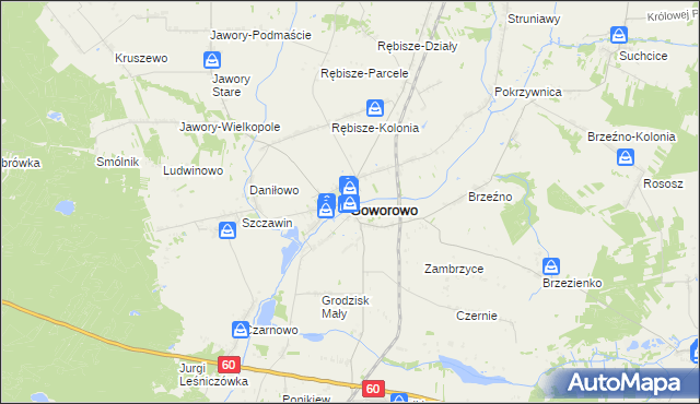 mapa Goworowo powiat ostrołęcki, Goworowo powiat ostrołęcki na mapie Targeo
