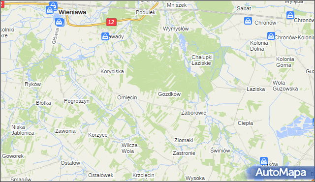 mapa Gozdków gmina Orońsko, Gozdków gmina Orońsko na mapie Targeo