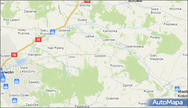mapa Goździk, Goździk na mapie Targeo