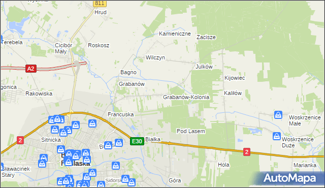mapa Grabanów-Kolonia, Grabanów-Kolonia na mapie Targeo