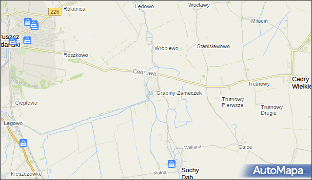 mapa Grabiny-Zameczek, Grabiny-Zameczek na mapie Targeo