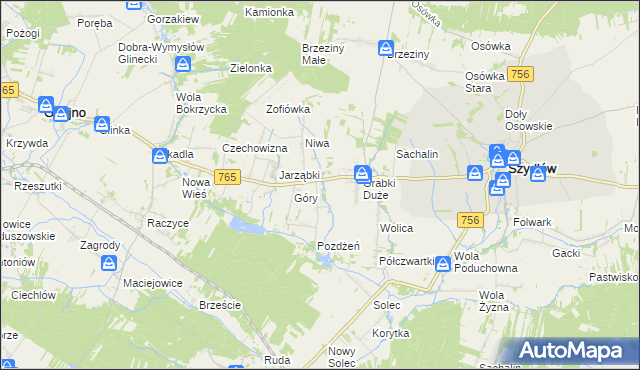 mapa Grabki Małe, Grabki Małe na mapie Targeo