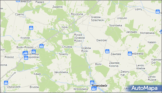 mapa Grabów Rycki, Grabów Rycki na mapie Targeo
