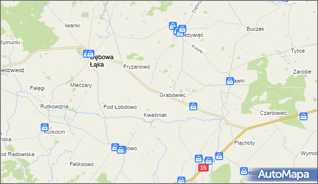 mapa Grabówiec gmina Bobrowo, Grabówiec gmina Bobrowo na mapie Targeo
