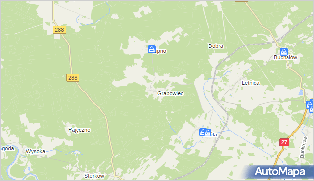 mapa Grabowiec gmina Świdnica, Grabowiec gmina Świdnica na mapie Targeo