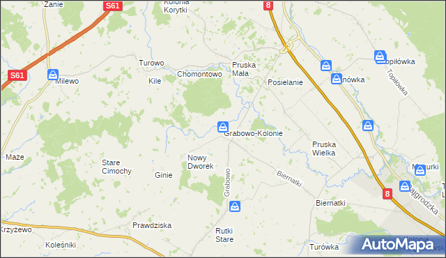 mapa Grabowo-Kolonie, Grabowo-Kolonie na mapie Targeo