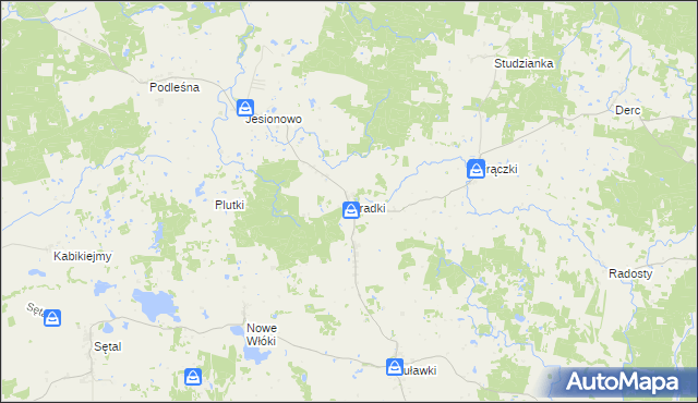 mapa Gradki, Gradki na mapie Targeo