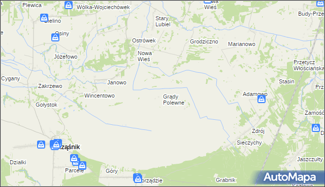 mapa Grądy Polewne, Grądy Polewne na mapie Targeo
