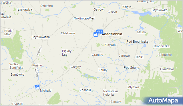 mapa Granaty, Granaty na mapie Targeo