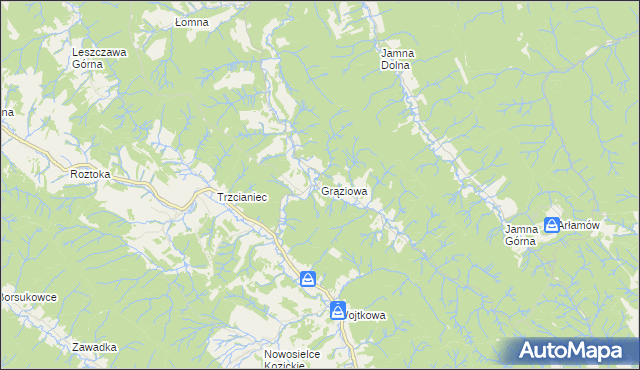 mapa Grąziowa, Grąziowa na mapie Targeo