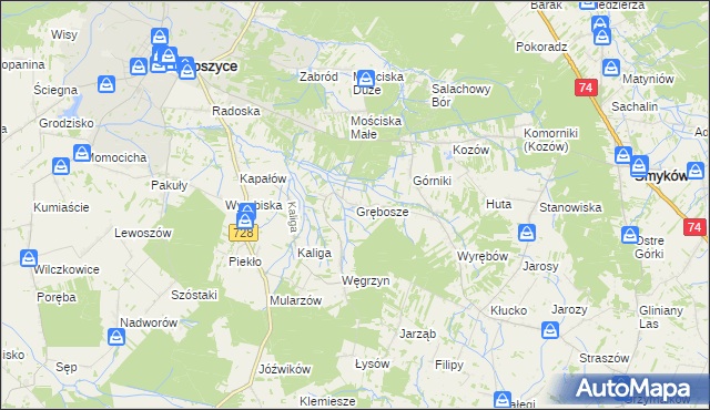 mapa Grębosze, Grębosze na mapie Targeo