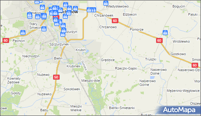 mapa Grędzice gmina Ciechanów, Grędzice gmina Ciechanów na mapie Targeo