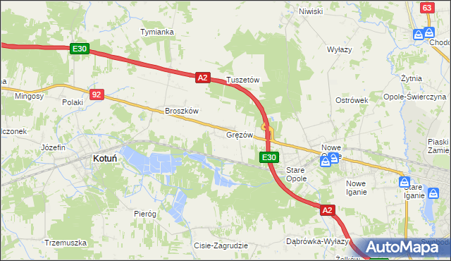 mapa Gręzów, Gręzów na mapie Targeo