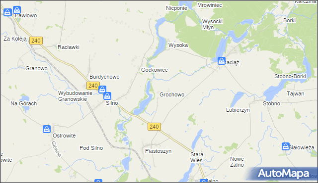 mapa Grochowo gmina Kęsowo, Grochowo gmina Kęsowo na mapie Targeo