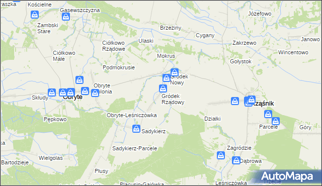 mapa Gródek Rządowy, Gródek Rządowy na mapie Targeo
