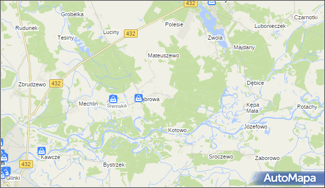 mapa Grodzewo, Grodzewo na mapie Targeo