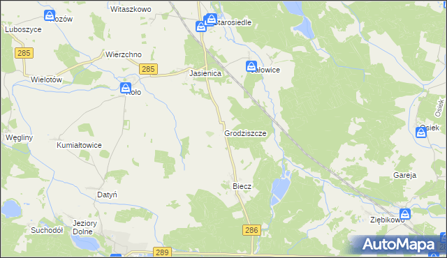mapa Grodziszcze gmina Brody, Grodziszcze gmina Brody na mapie Targeo