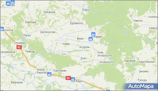 mapa Grygrów, Grygrów na mapie Targeo