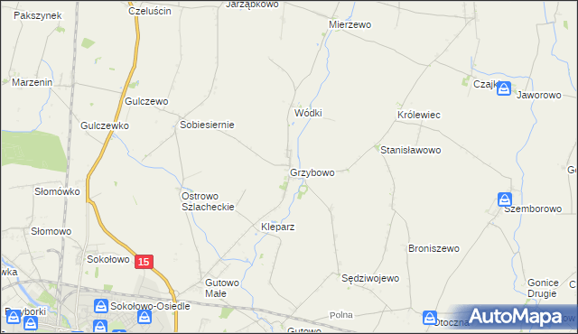 mapa Grzybowo gmina Września, Grzybowo gmina Września na mapie Targeo