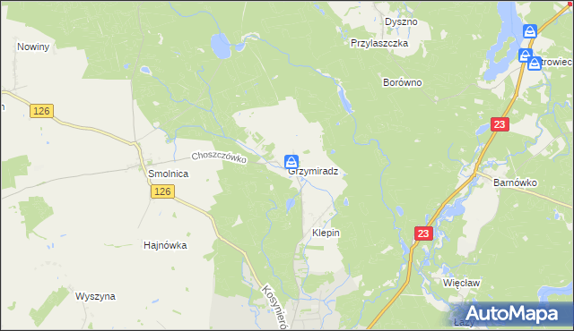 mapa Grzymiradz, Grzymiradz na mapie Targeo