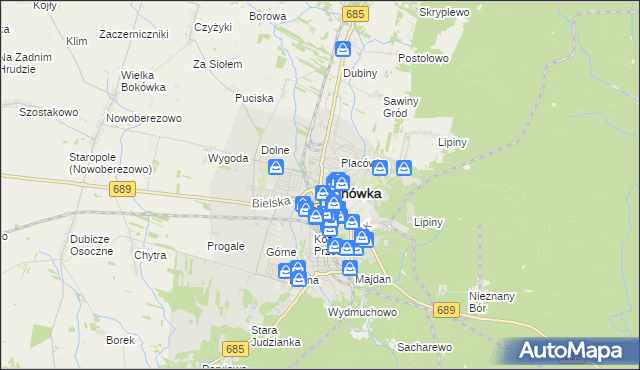 mapa Hajnówka, Hajnówka na mapie Targeo