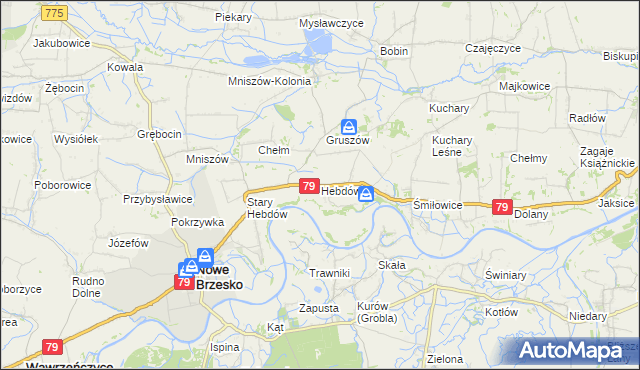 mapa Hebdów, Hebdów na mapie Targeo