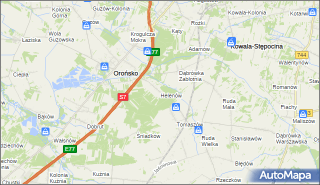 mapa Helenów gmina Orońsko, Helenów gmina Orońsko na mapie Targeo