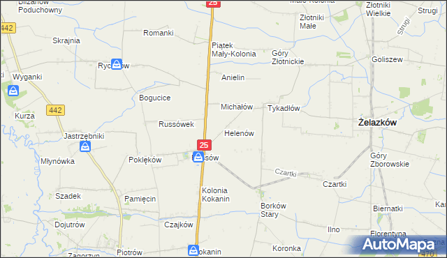 mapa Helenów gmina Żelazków, Helenów gmina Żelazków na mapie Targeo