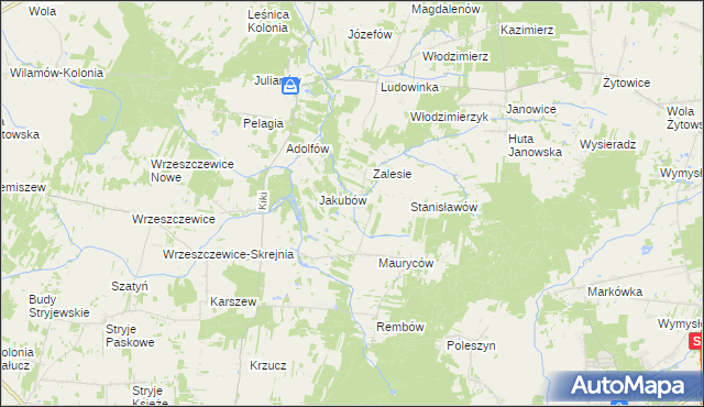mapa Hipolitów gmina Wodzierady, Hipolitów gmina Wodzierady na mapie Targeo