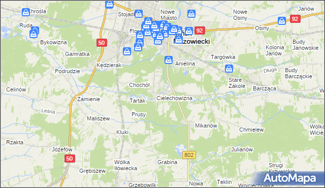 mapa Huta Mińska, Huta Mińska na mapie Targeo