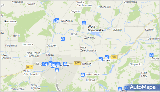 mapa Huta Żelechowska, Huta Żelechowska na mapie Targeo