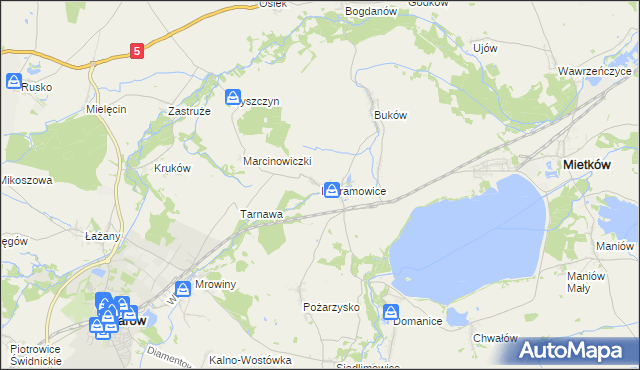 mapa Imbramowice gmina Żarów, Imbramowice gmina Żarów na mapie Targeo