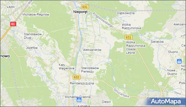 mapa Izabelin gmina Nieporęt, Izabelin gmina Nieporęt na mapie Targeo