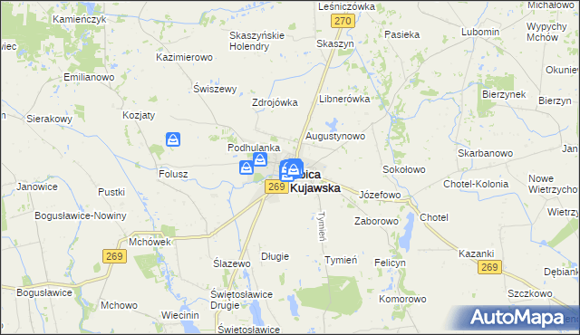 mapa Izbica Kujawska, Izbica Kujawska na mapie Targeo