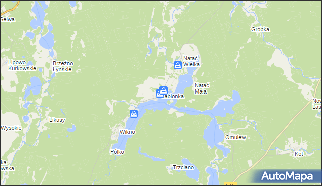 mapa Jabłonka gmina Nidzica, Jabłonka gmina Nidzica na mapie Targeo