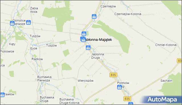 mapa Jabłonna Druga, Jabłonna Druga na mapie Targeo