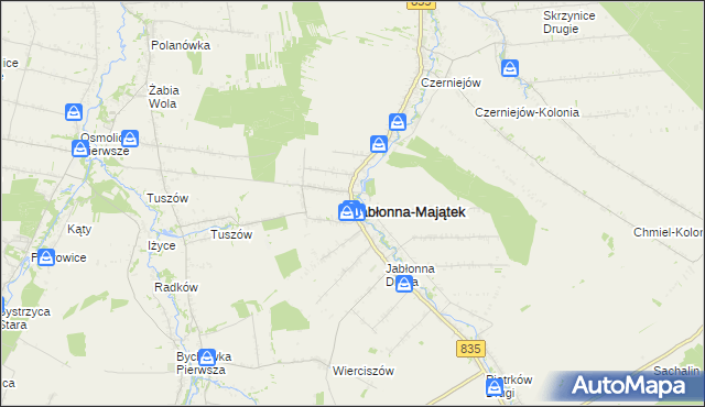 mapa Jabłonna-Majątek, Jabłonna-Majątek na mapie Targeo