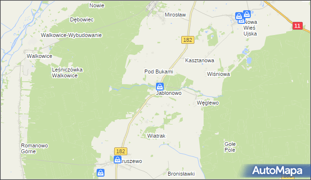 mapa Jabłonowo gmina Ujście, Jabłonowo gmina Ujście na mapie Targeo