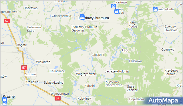 mapa Jaciążek, Jaciążek na mapie Targeo