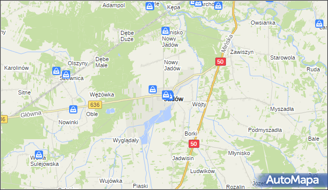 mapa Jadów, Jadów na mapie Targeo