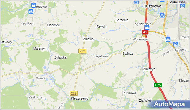 mapa Jagatowo, Jagatowo na mapie Targeo