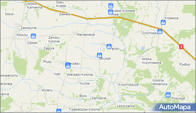 mapa Jakusze, Jakusze na mapie Targeo