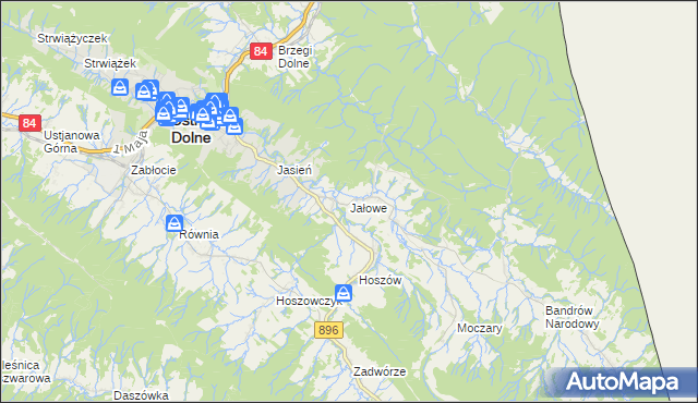 mapa Jałowe, Jałowe na mapie Targeo