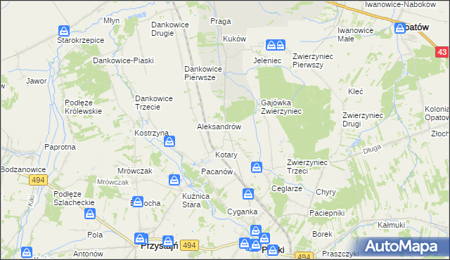 mapa Janiki, Janiki na mapie Targeo